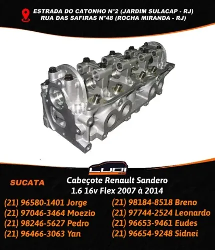 Cabeçote Renault Sandero 1.6 16v Flex 2007 à 2014
