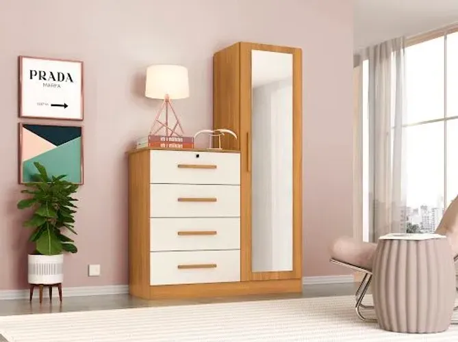 Quarto roupeiro cômoda com espelho