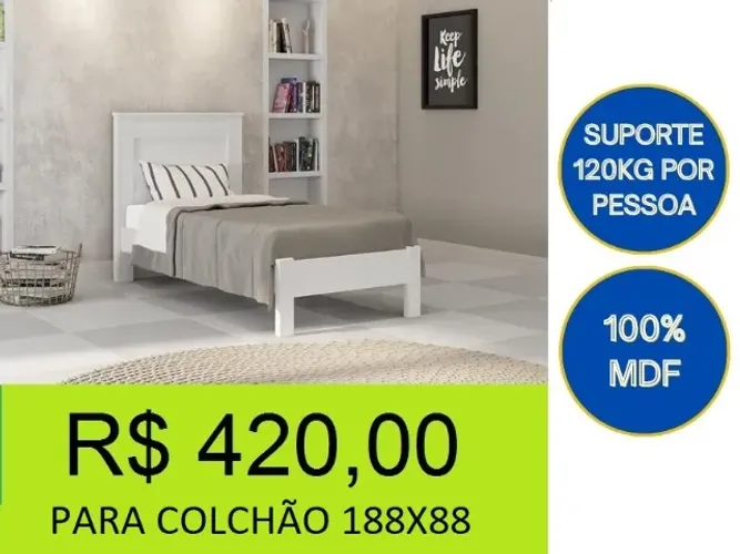 Cama de solteiro - parcelamos sem juros