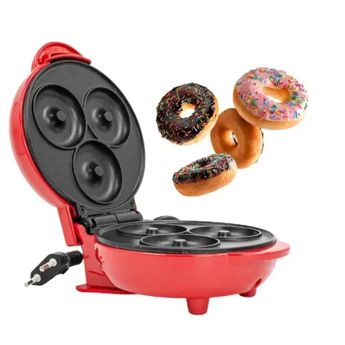 Mini Maquina Forma Eletrica Retro De Fazer Waffle Rosquinhas