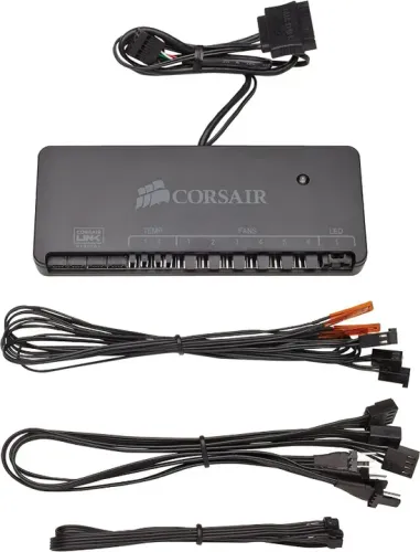 Controladora Corsair Commander Mini Fans com Link Digital, Temp, PWN, LED,  Total Control