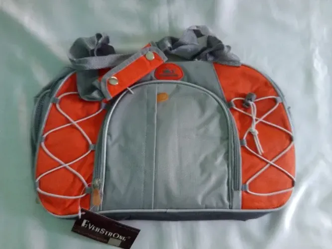 Bolsa Mala Maleta de Viagem cinza com laranja oferta aproveite nova