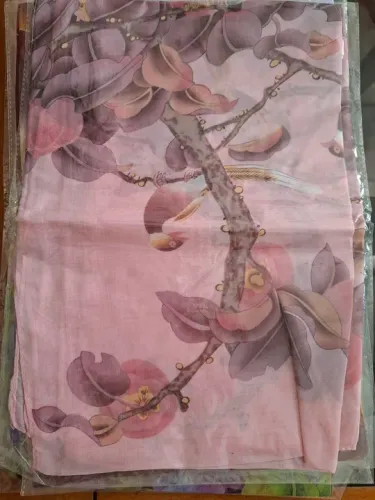 Lenço de Seda Floral Rosa - Novo