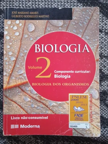 Livro de Biologia dos Organismos - José Mariano Amabis e Gilberto Rodrigues Martho