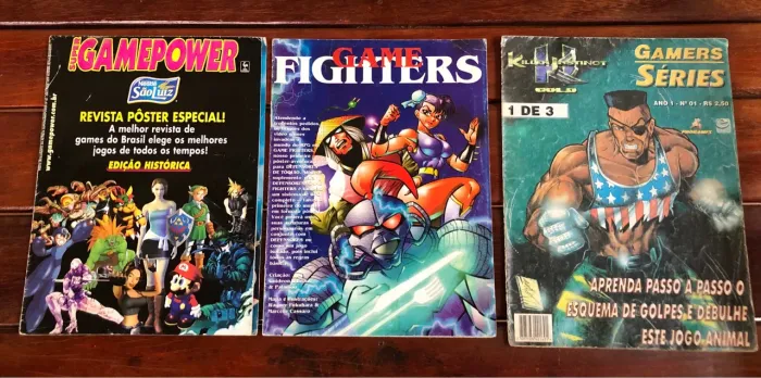 Revistas Antigas de Games - Gamepower, Game Fighters e Gamers Series