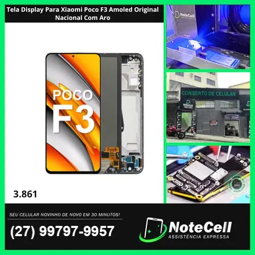 Tela Display Para Xiaomi Poco F3 Amoled Original Nacional Com Aro- Instalação Expressa!
