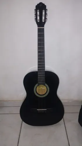 Violão Clássico Preto juvenil GIANNINI START N-14 com case