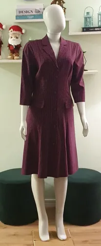 Vestido Roxo Risca de Giz - P. A Concept