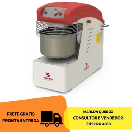 Amassadeira Espiral 25 KG 220v Braesi Monofásica