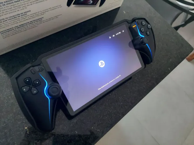Playstation portal preto com capa anti-impacto e película