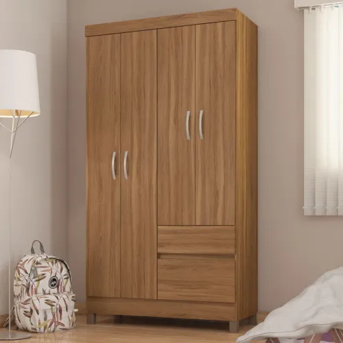 Guarda-Roupa 3 Portas e 1 Gaveta Amadeirado