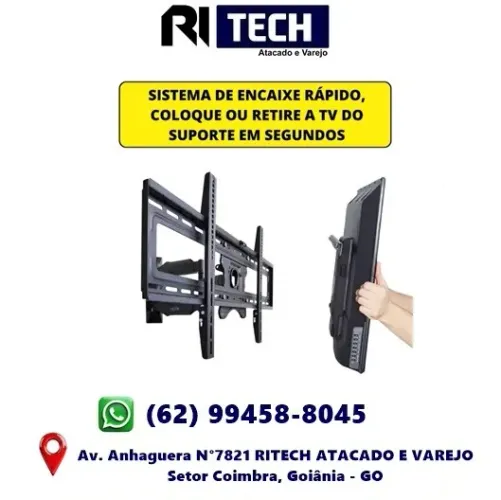 Suporte De Parede Universal Para Tvs De 26" A 63", Movimento Giratório Suporte Até 50kg