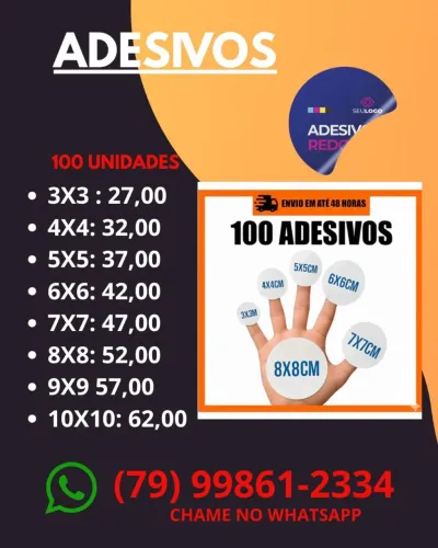 Adesivos varios tamanhos