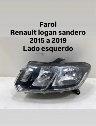 Farol Renault Logan Sandero 2015 a 2019 - Lado Esquerdo