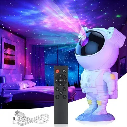 Projetor Astronauta Galáxia Estrelas Nebulosa Luz Luminária