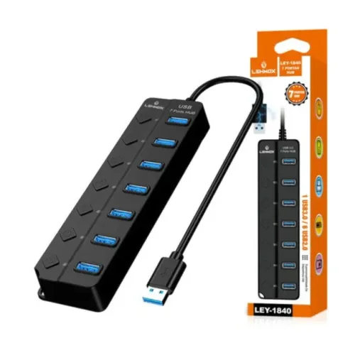 Hub USB 3.0 7 Portas Lehmox LEY-1840 - WZetta