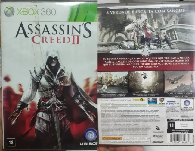 Jogo Assassin'S Creed II<br><br>XBOX 360<br><br>Aceito cartão ou Pix <br><br>R$40,00