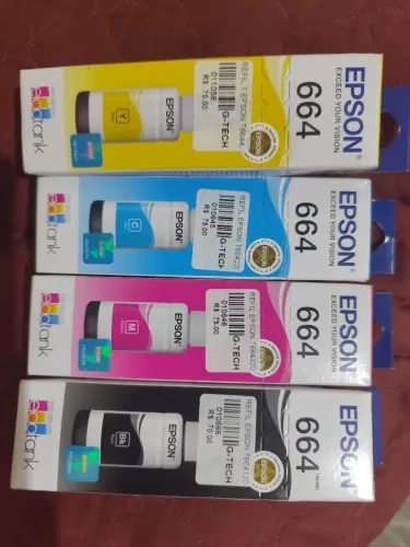 Tinta Epson 664 Original Cores/ $60,00 cada.