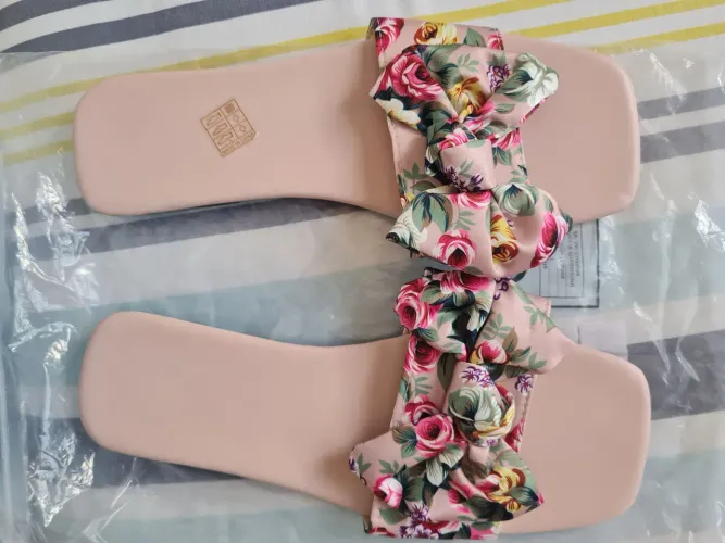 Sandálias de dedo com laço floral n 37