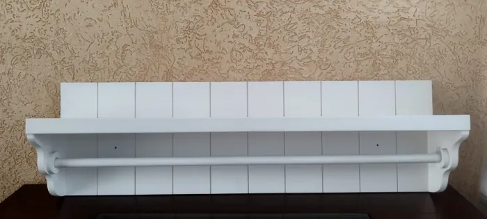 Prateleira Porta Fraldas Varão Branco MDF - 1 metro