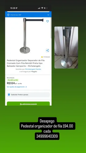 Pedestal organizador de fila cromado 