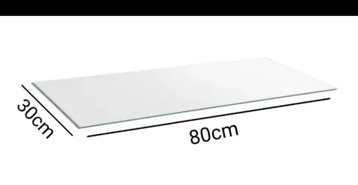 Preteleira de Vidro 80cm x 30cm para prateleira