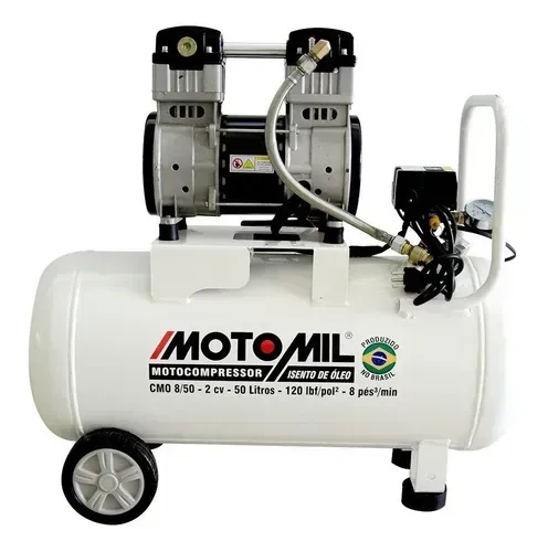 Compressor de ar elétrico portátil Motomil CMO-8/50 BR 50L 2hp
