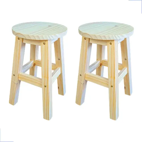 Banqueta Madeira De Pinus Sem Pintura Super Resistente 2 Uni
