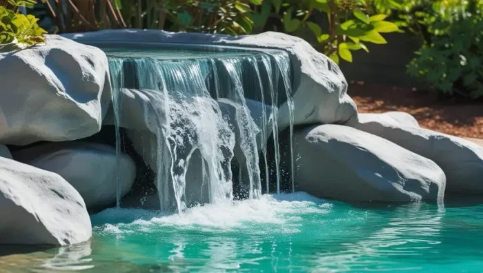 Cachoeiras e lagos artificiais.