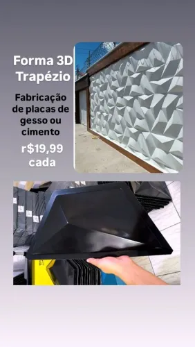 Forma 3D Trapézio para Gesso ou Cimento