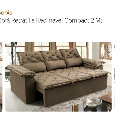Sofá Retrátil e Reclinável 2m, 3 lugares