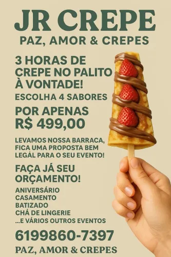 Crepe no palito para eventos - JR Crepe