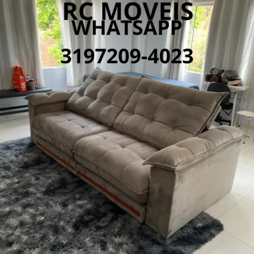 Sofá Barcelona 2.10 a 2.90m - Euro Pillow 30cm com Molas Ensacadas