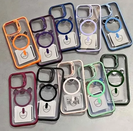 Capa de iphone com MagSafe e suporte.