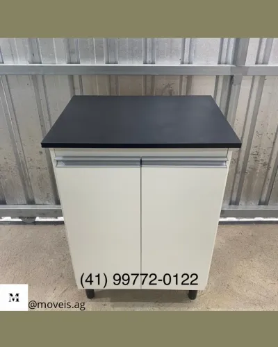 Armário de Cozinha com Tampo Preto - Entrego