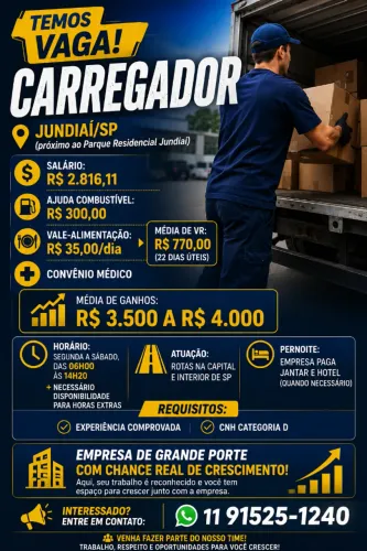 MOTORISTA DE CAMINHÃO JUNDIAI