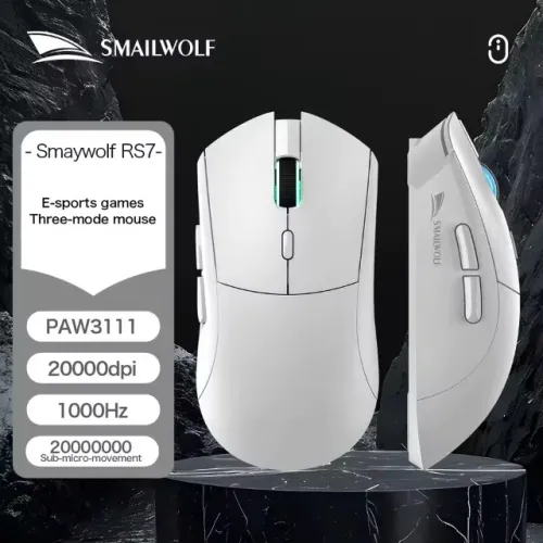 Mouse Gamer Smailwolf Rs7 Paw3311 12000 Dpi Branco