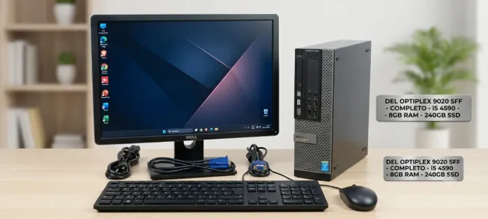 Computador Completo Dell OptiPlex Intel i5 + 8GB RAM + SSD 240GB + Monitor Dell Regulável