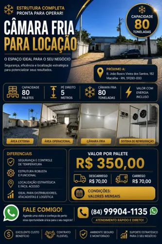 Câmara fria para locação