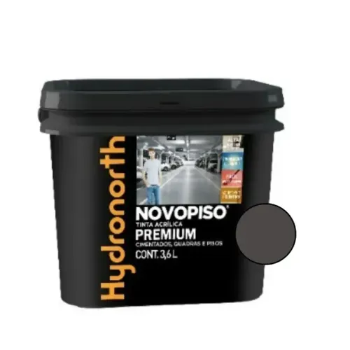 Tinta de Piso Novopiso Cinza Chumbo Fosco 3,6L - Hydronorth