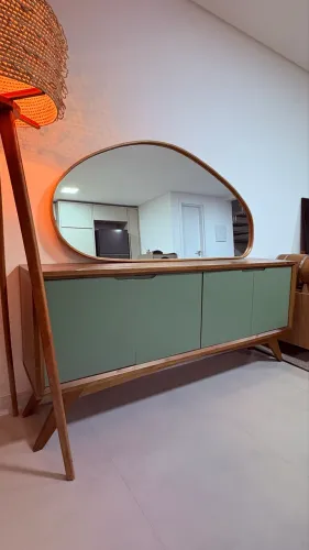Buffet 4 portas 1,72 m verde oliva madeira e MDF 
