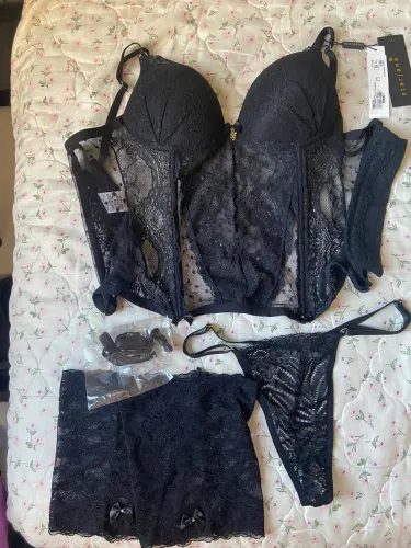 Conjunto cinta liga lingerie 