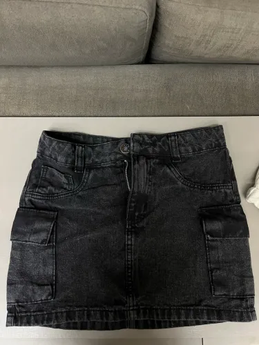 Saia Jeans Preta