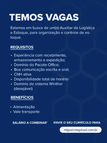 AUXILAR DE LOGISTICA