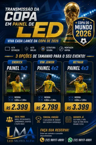 Painel de LED para seu Evento, copa, shows, formaturas.