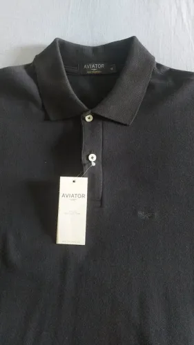 Camisa Polo masculina Aviator preta M