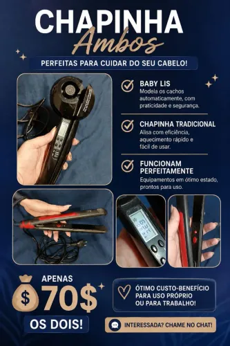 Chapinha e Modelador de cachos automático