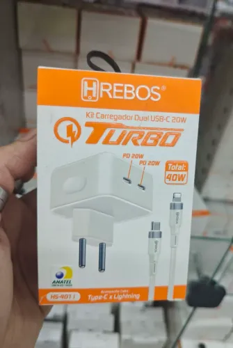 Carregador Turbo TipoC/lightning 40W