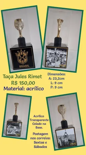 Taça Troféu Jules Rimet. Copa do Mundo 1970