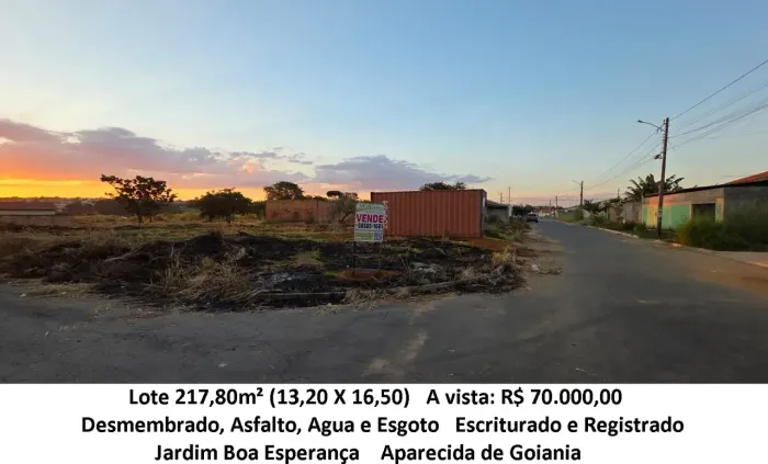 Leia a descrição: Lote 217,80m² (Desmembrado) Jardim Boa Esperança